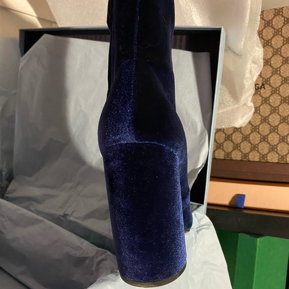 Prada Blue Velvet Boot - Picture 9 of 13